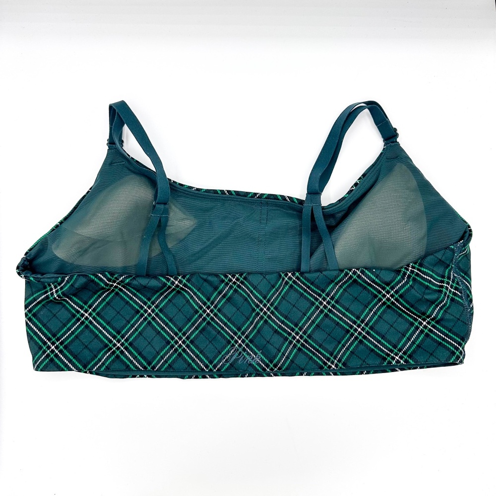 VS Pink Green Plaid Wireless Bralette - Picture 2 of 3